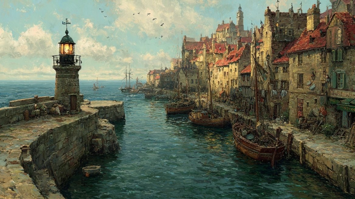 Break Water — eastern coastal harbor town
