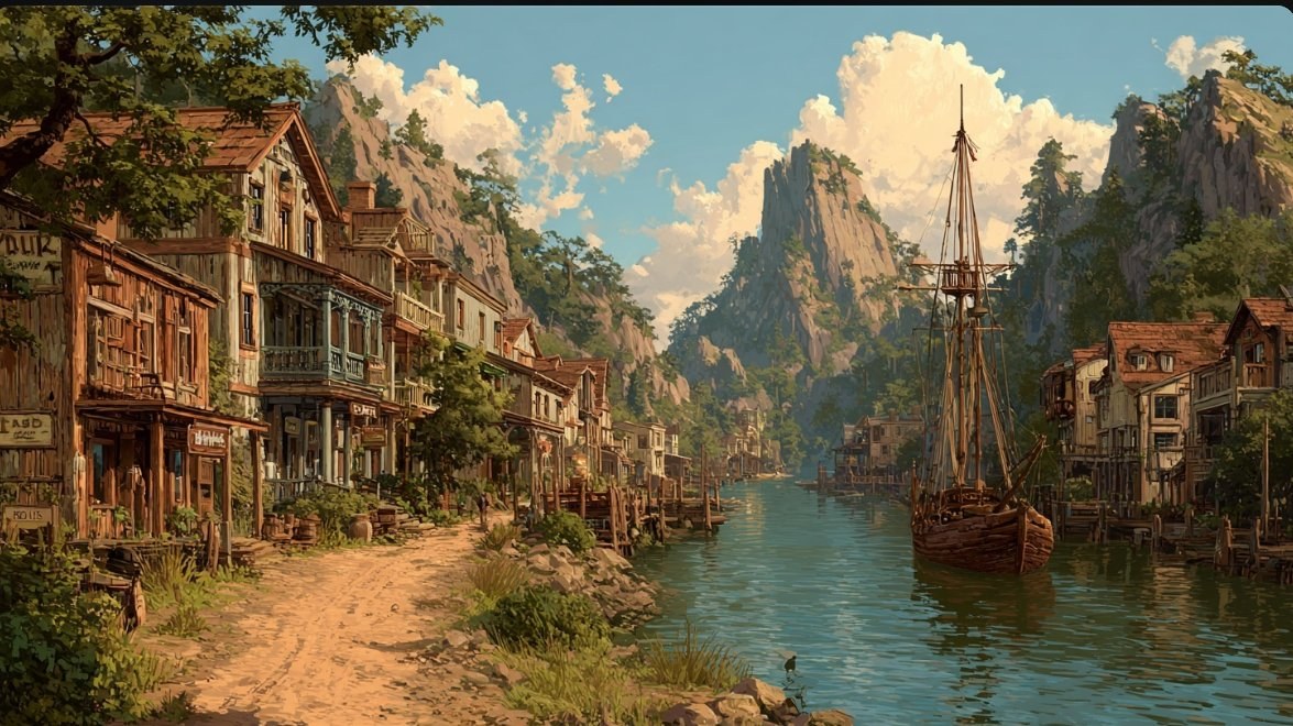 Rock Ridge — frontier town along the Great River